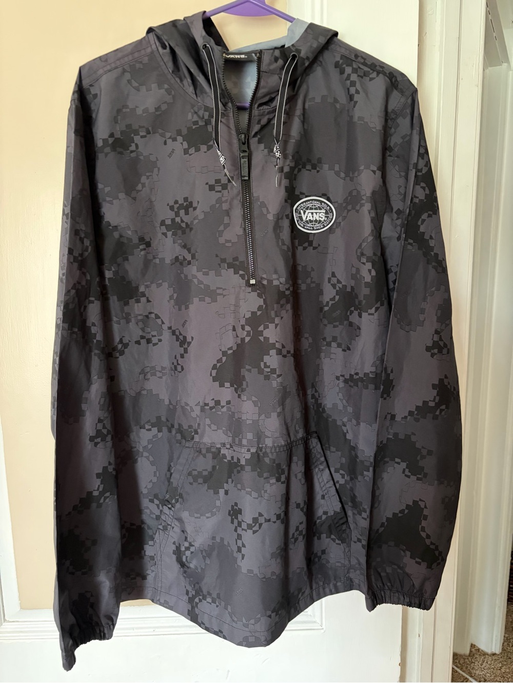 Vans Black Digital Camo Pullover Windbreaker